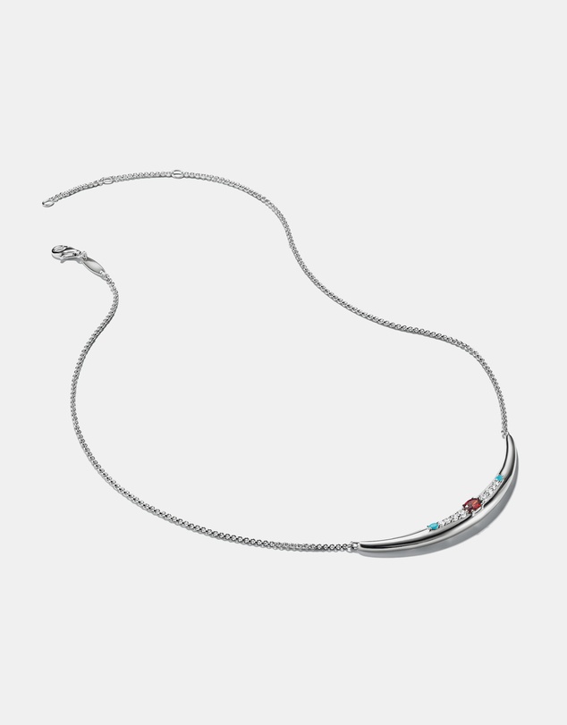 THOMAS SABO - THOMAS SABO Half-Form Necklace with Red Zirconia Stone