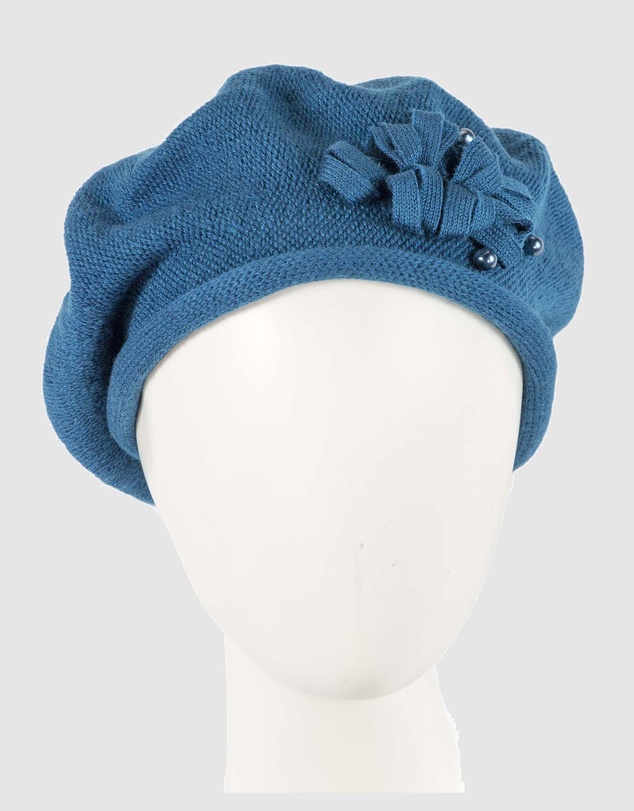 Max Alexander - European Made Blue Soft Wool Beret
