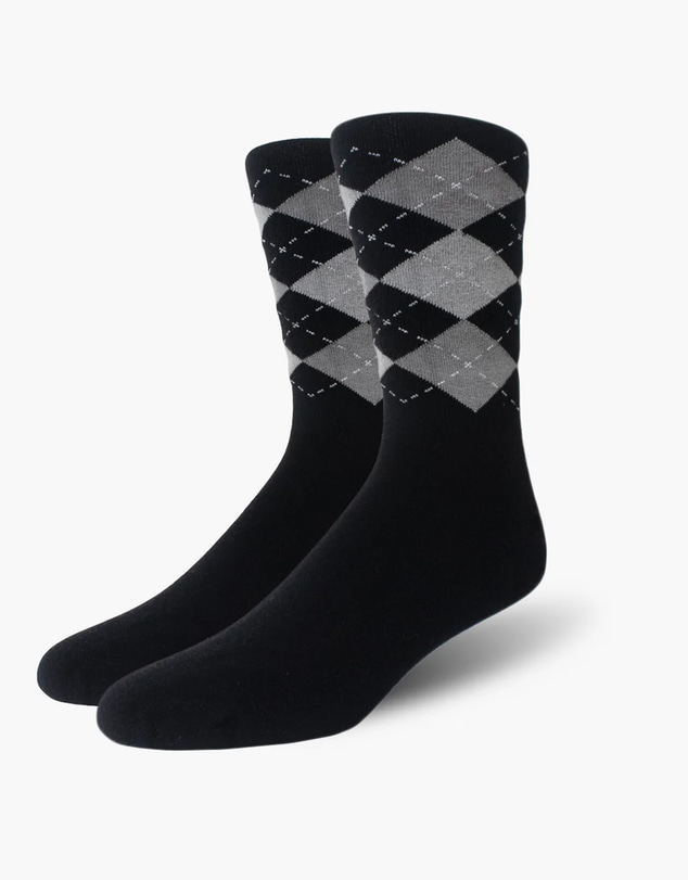 Swanky Socks - Black Argyle