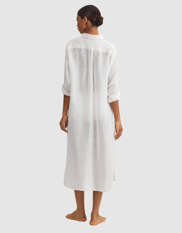 Polo Ralph Lauren - Cotton & Linen Shirt Dress Beach Cover Up