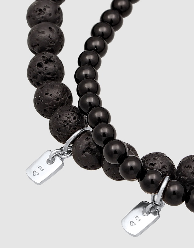 Kuzzoi - ICONIC EXCLUSIVE - Lava and Onyx Bead Bracelet Set