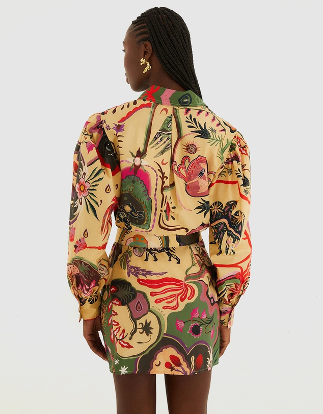 Farm Rio - Artsy Surreal Long Sleeve Mini Dress