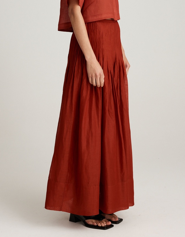 Mattir - Isla Ramie Skirt Cherry