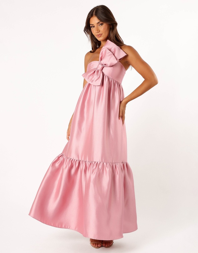 dusty rose bridesmaid dresses australia KAILA Curve Off Shoulder Silky Bridesmaid Semi Formal Dress Dusty Rose / 24 USA