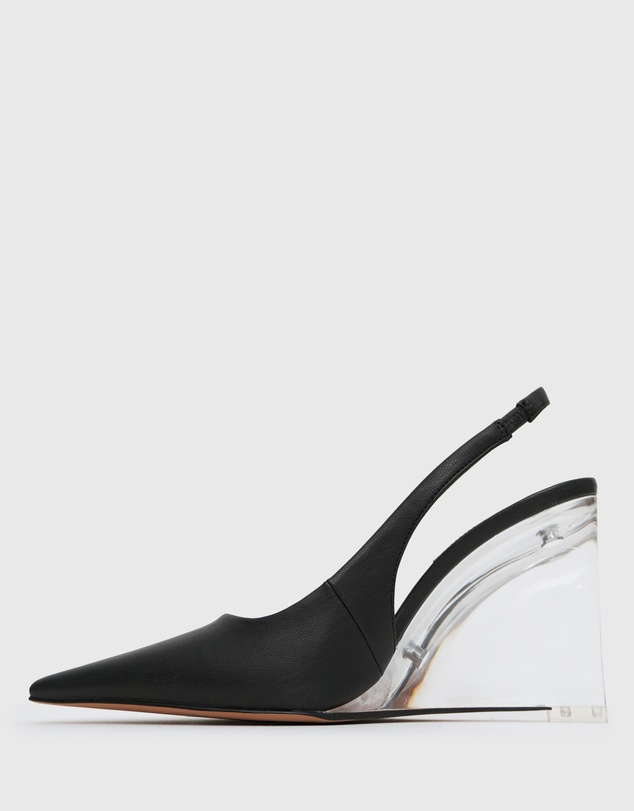 Betts - Kane Pointy Toe Slingback Wedge Shoes