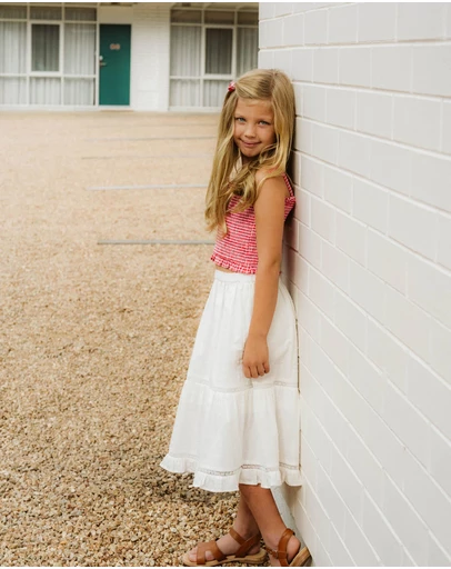 Fox & Finch - Sundae Gingham Shirred Top - Kids