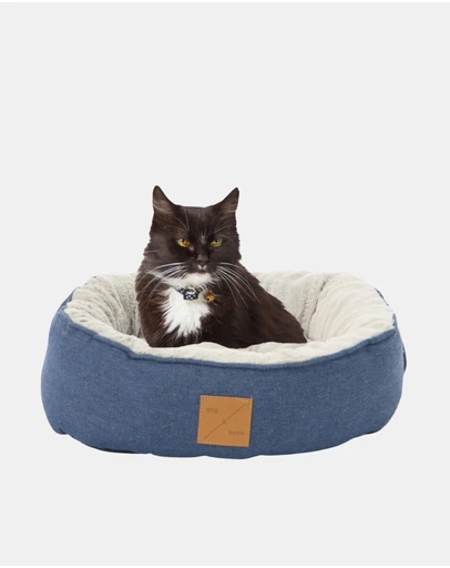 Mog & Bone - Reversible Cat Bed - Blue Denim
