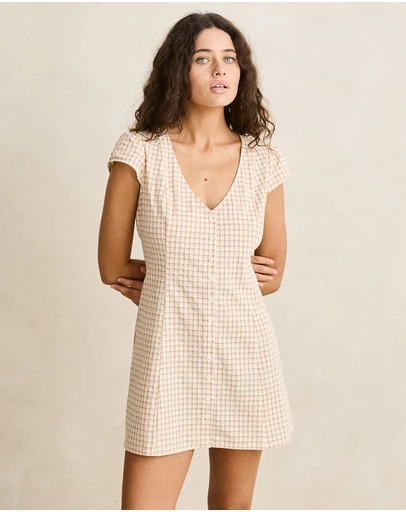 Rhythm - London Check Cap Sleeve Mini Dress