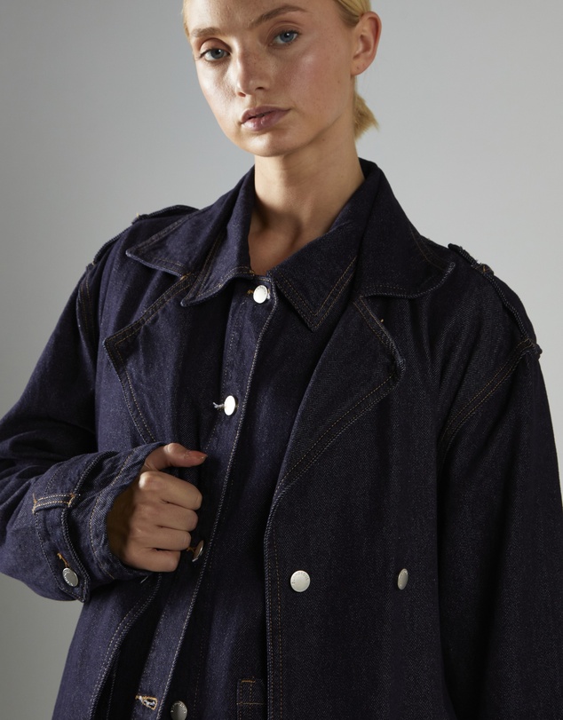 Glamorous - Double Breasted Denim Trench Coat