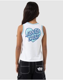 Santa Cruz - Checker Heart Stack Centre Tank - Teens