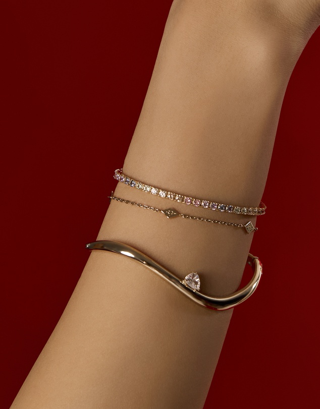 Wanderlust + Co - Flow Diamante 14K Gold Vermeil Bangle