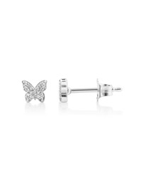 Michael Hill - Mini Butterfly Earrings with Diamonds in Sterling Silver