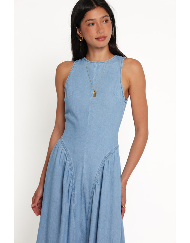 Petal & Pup - Zilmia Midi Dress - Medium Denim