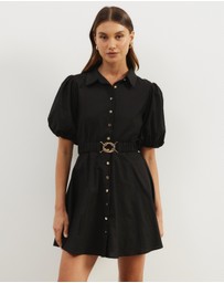 Atmos&Here - Kirrie Linen Blend Belted Mini Dress