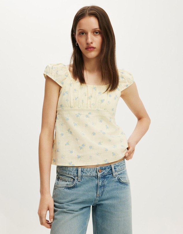 Cotton On - Tie Back Babydoll Top