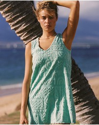 Poolside Paradiso - Mai Tai V Tunic Towelling Dress - Mint