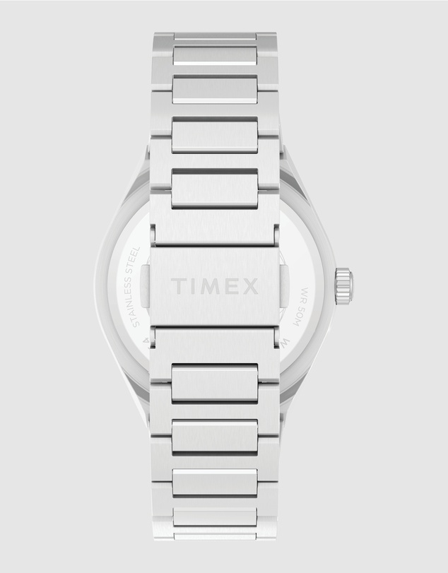 TIMEX - Q Timex® Continental Day and Date 39mm Stainless Steel Bracelet Watch