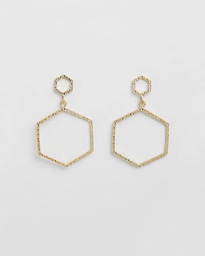 The Hammered Hex Earrings