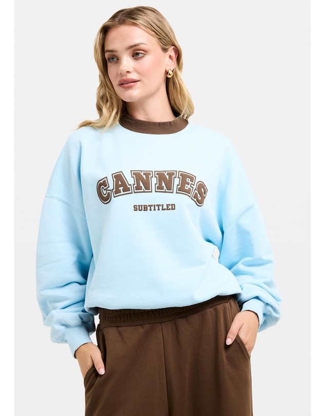 Subtitled - Cannes Contrast Crew Neck Jumper