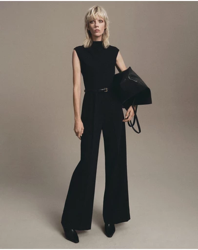 M.N.G - Jumpsuit With Draped Neck And Belt
