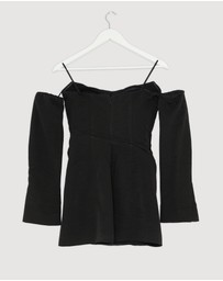 Revibe - Repaired Shona Joy Oakley Strapless Draped Mini Dress - AU 6