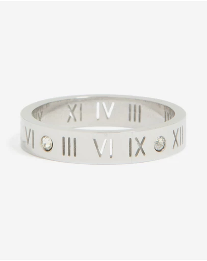 Lovisa - Waterproof Stainless Steel Cubic Zirconia Roman Numeral Ring