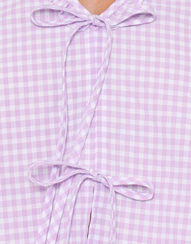 Petal & Pup - Fainche Front Tie Top - Lilac Gingham