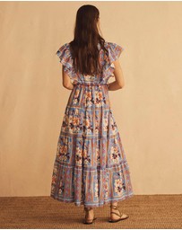 AUR OCEA - Piastrelle Ruffle Sleeve Maxi Dress