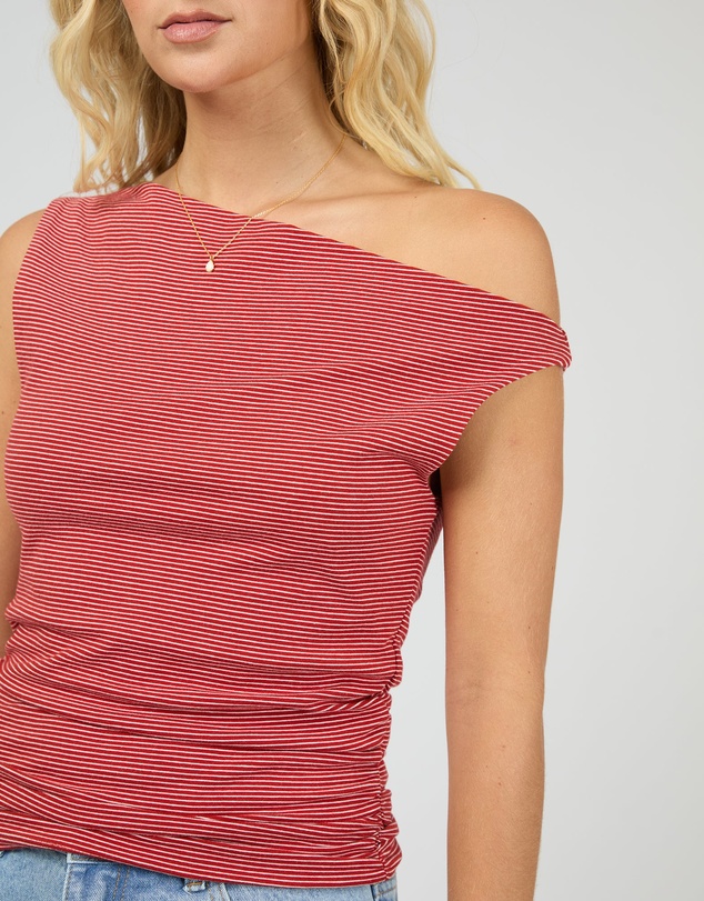 All About Eve - Kylie Stripe Top Red