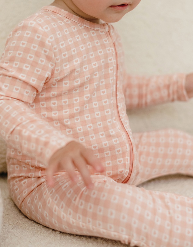 Kynd Baby - Day Or Night Onesie in Heart Gingham