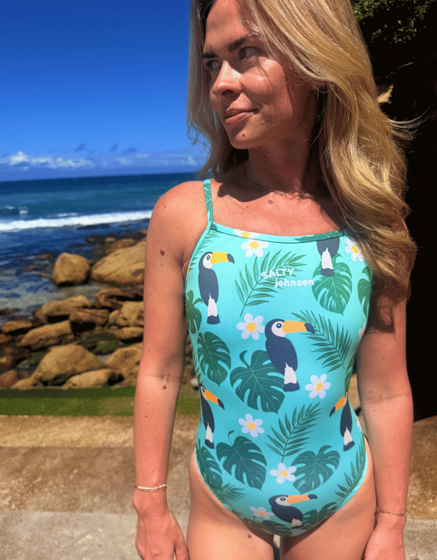 Salty Johnson - Toucan Tango Thin Strap One Piece