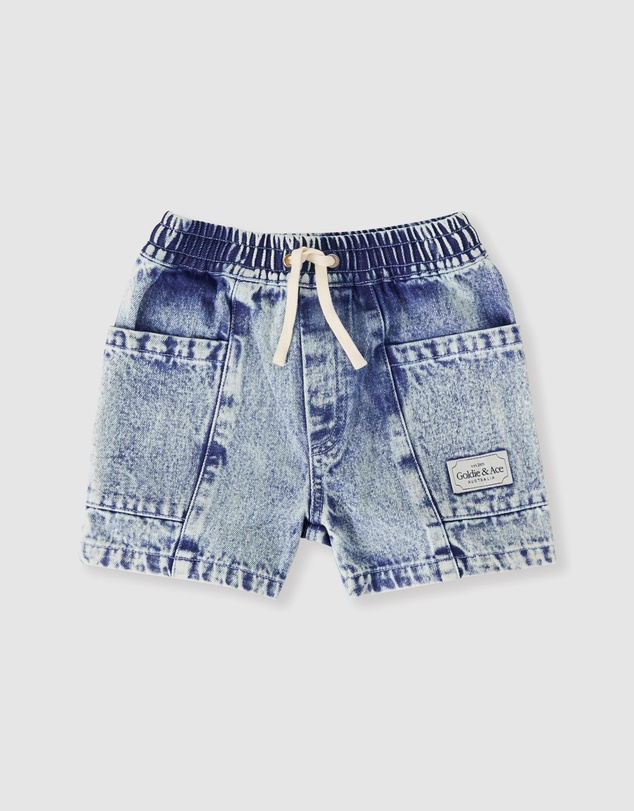 Goldie + Ace - Noah Denim Pocket Shorts - Babies-Kids