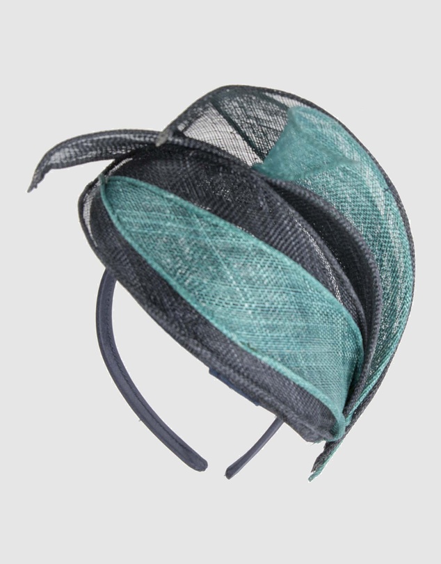 Max Alexander - Pillbox Navy Teal Racing Fascinator