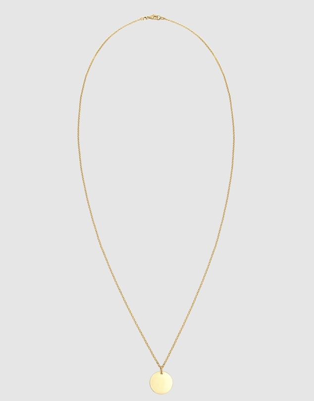 Elli Jewelry - Necklace Plate Pendant Classic Elegant in 926 Sterling Silver Gold Plated