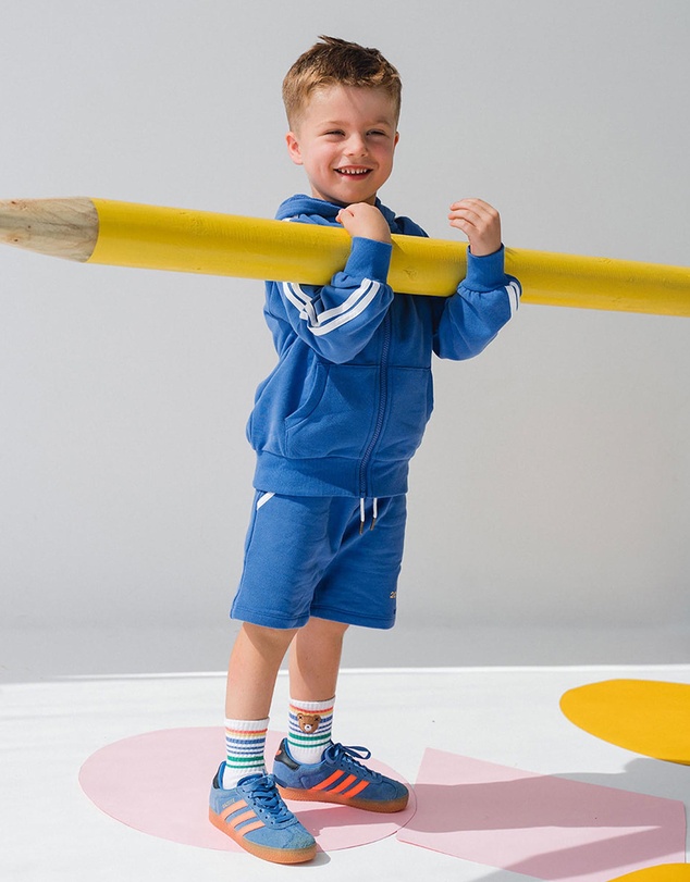 Huxbaby - Heritage Blue Sports Zip Through - Babies-Kids