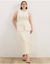 Atmos&Here Curvy - Heidi Linen Longline Vest