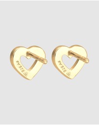 Elli Jewelry - Earrings Stud Crystal Heart 925 Sterling Silver Gold-Plated