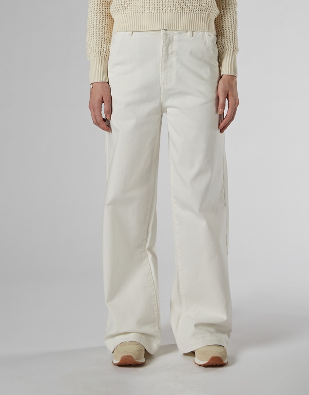 DRICOPER DENIM - Mila Ivory Mid Rise Palazzo Jeans
