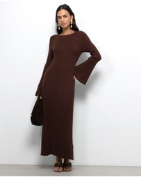 AERE - Indi Accordian Pleated Organic Knit Dress