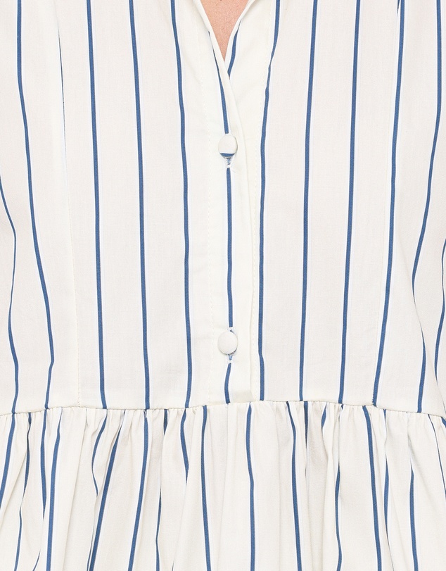 Petal & Pup - Thomas Short Sleeve Peplum Top - Yellow/Blue Stripe