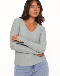 Petal & Pup - Brooklyn Eyelet Top - Dusty Sage