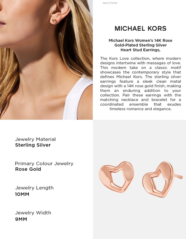 Michael Kors - Premium Rose Gold Tone Tone Earring