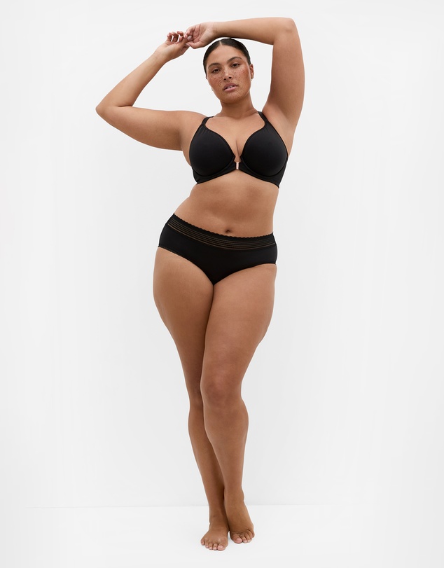 City Chic - Plus size Smooth & Chic Cotton Blend Racerback Bra - black