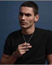 Najo - Paladin Men's Carbon Fibre & Steel Chain Necklace