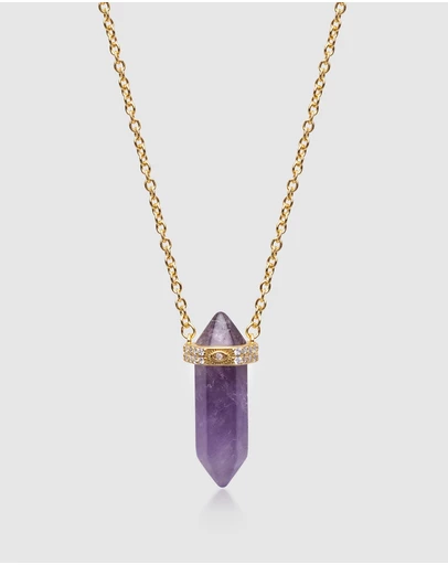 Nialaya Jewellery - Amethyst Crystal Necklace