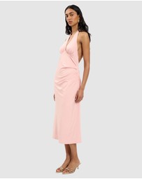 With Harper Lu - Pleated Backless Halter Dress