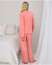 Chelsea Peers - Organic Cotton Wiggle Stripe Long Pyjama Set