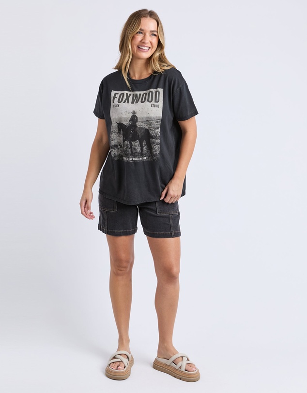 Foxwood - Rodeo Tee Washed Black