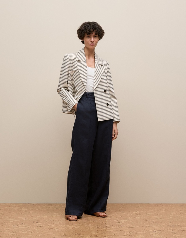 Trenery - Stripe Peacoat in White