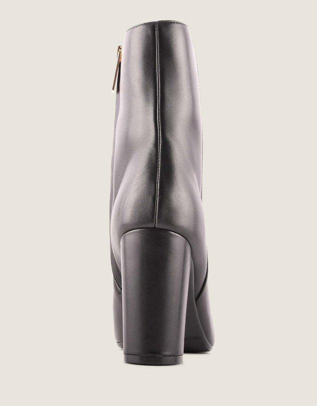 Shelly Shen - Stella Heel Ankle Boots Black Leather